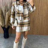 Conjunto Paris Xadrez Flanelado Caramelo